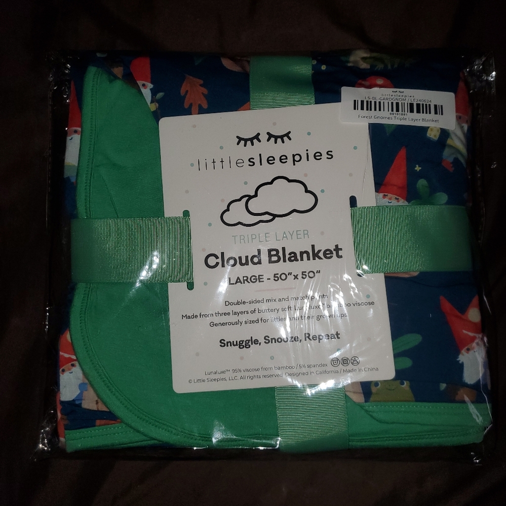 Little Sleepies Forest Gnomes Cloud Blanket